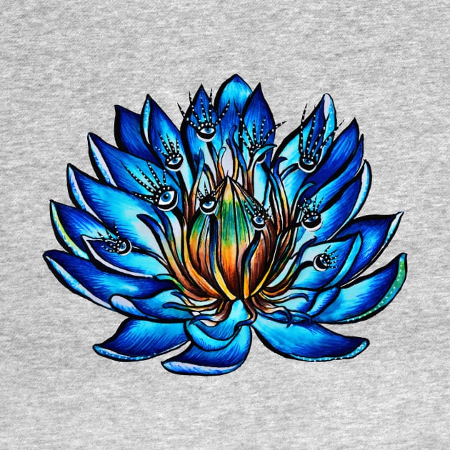 Blue Water Lily Flower Monster by Boriana Giormova